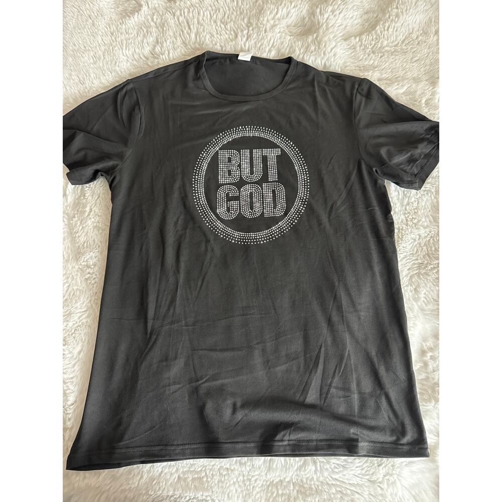BUT GOD bling Black T size 2XL
